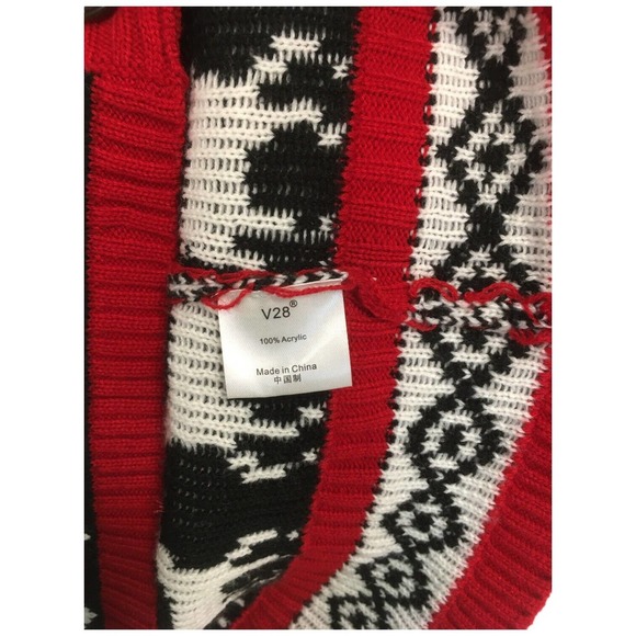 Merry Christmas Womens Size Small Cardigan Knit Sweater Holiday Long Sleeve Red - Picture 8 of 14